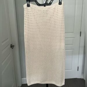 H&M Cream Crochet Midi Skirt